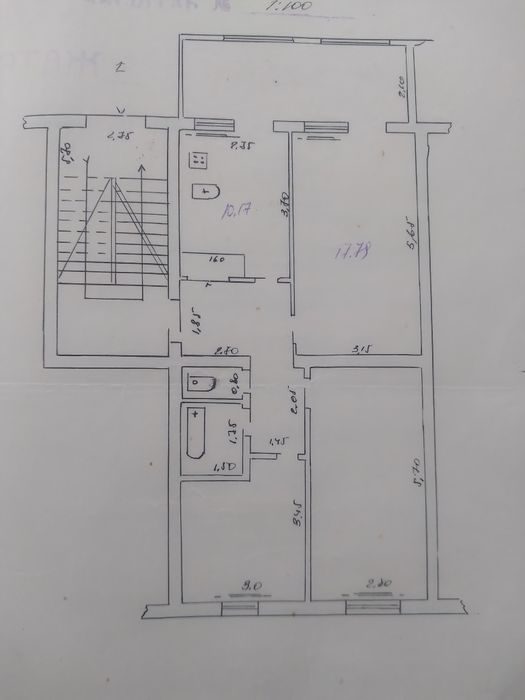 3-комнатная квартира, 82 м², Джизак, на продажу