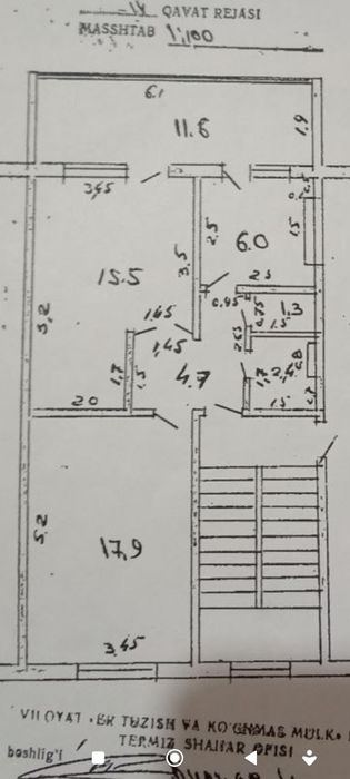 2-xonali kvartira, 59 m²