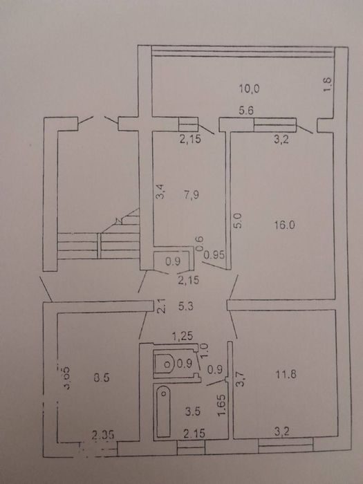 3-xonali kvartira, 74 m², Termiz, sotuvga