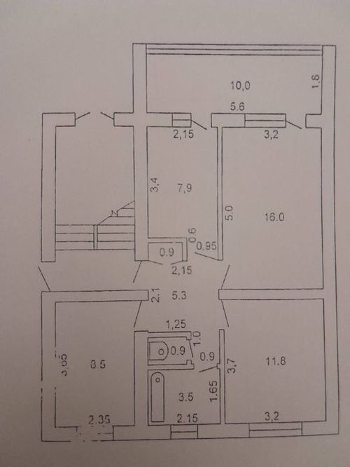 3-xonali kvartira, 74 m²