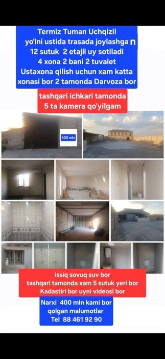 Termiz Shaxar Termiz Tumanda uy yer domlar sotiladi