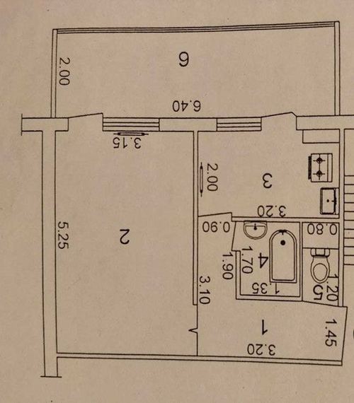 1-room apartment, 45 m²