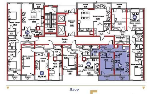 2-комнатная квартира, 52.72 м²