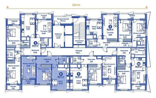 2-комнатная квартира, 66.4 м²