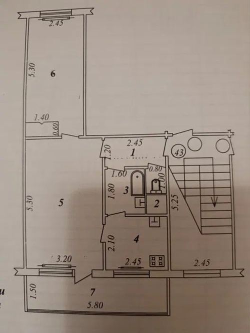 2-xonali kvartira, 50 m²