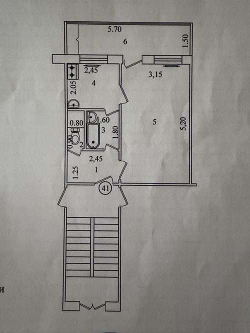 2-xonali kvartira, 36.6 m²