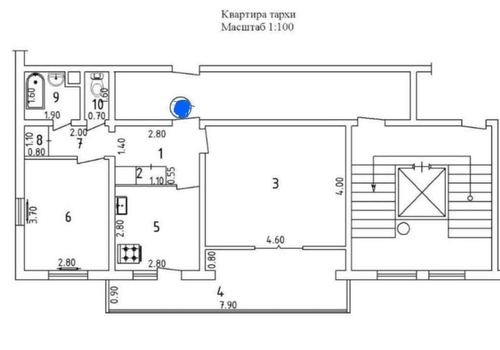 2-xonali kvartira, 58 m²