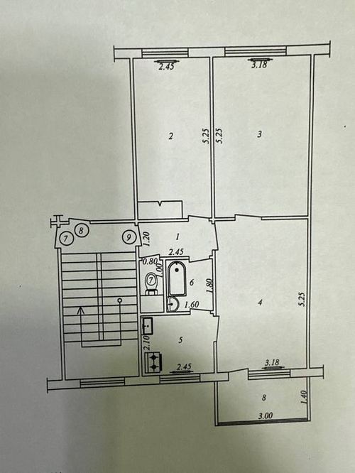 3-xonali kvartira, 63 m²