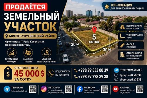 IT-park, Кабельный, Военный госпиталь продается земельный участок