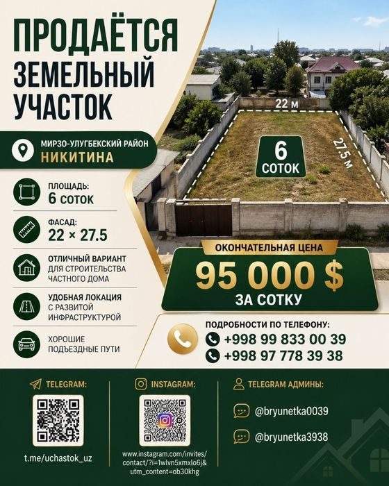 Никитина, Максим Горкий продается земельный участок 6-соток