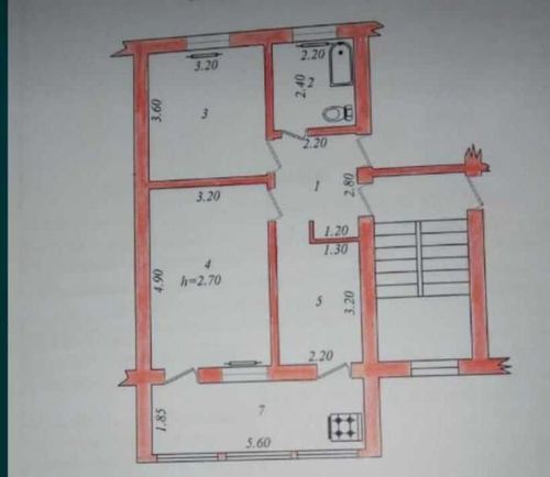 2-комнатная квартира, 56 м²