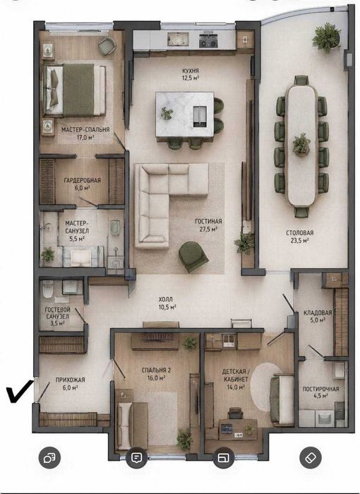4-room apartment, 106 m², Tashkent, Mirabad District, for sale