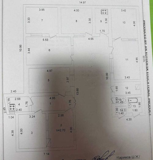 10-xonali uy, 500 m²