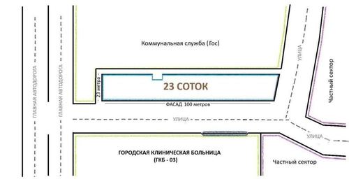 Учпсток 23 сотки, Первая линия,  Напротив больницы 03 (б. Жуковского )