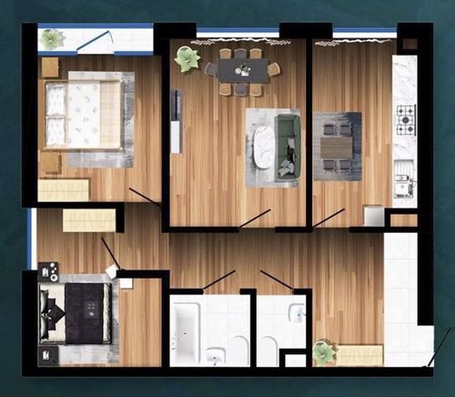 3-room apartment, 69.5 m²