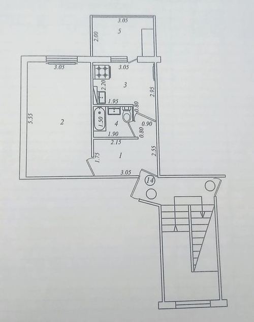 1-комнатная квартира, 40 м²