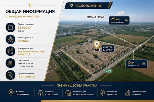 Участок 82 соток у трассы А373 — под склад, логистику, производство