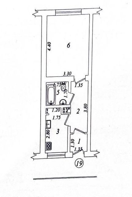 1-room apartment, 30 m²