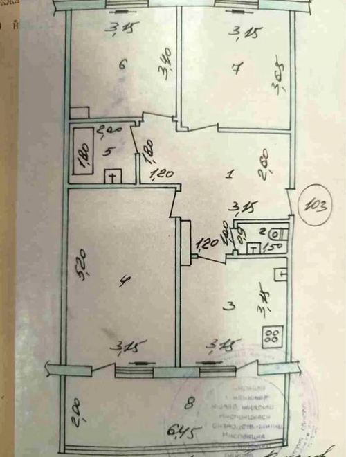 3-xonali kvartira, 78 m²