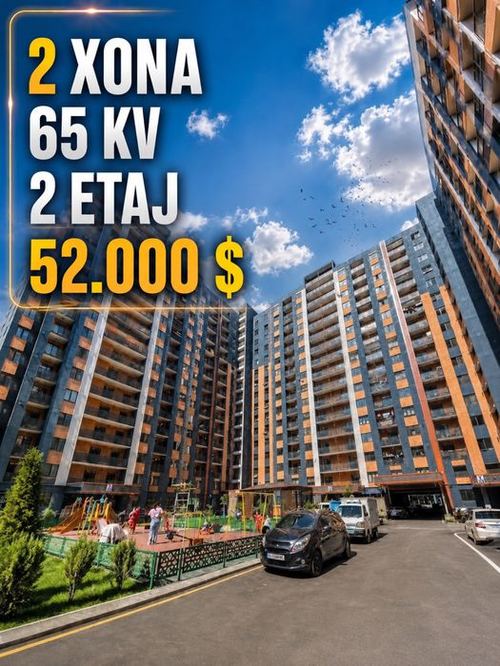 2-xonali kvartira, 65 m²