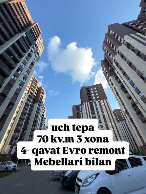 3-xonali kvartira, 70 m²