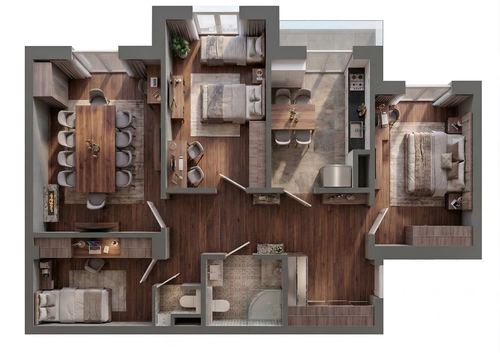 4-xonali kvartira, 94 m²