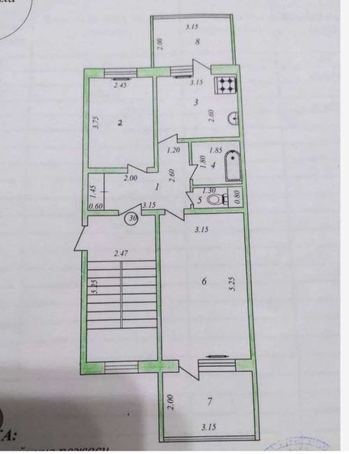 2-xonali kvartira, 58 m²