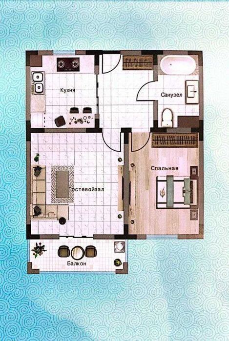 2-room apartment, 55.6 m²