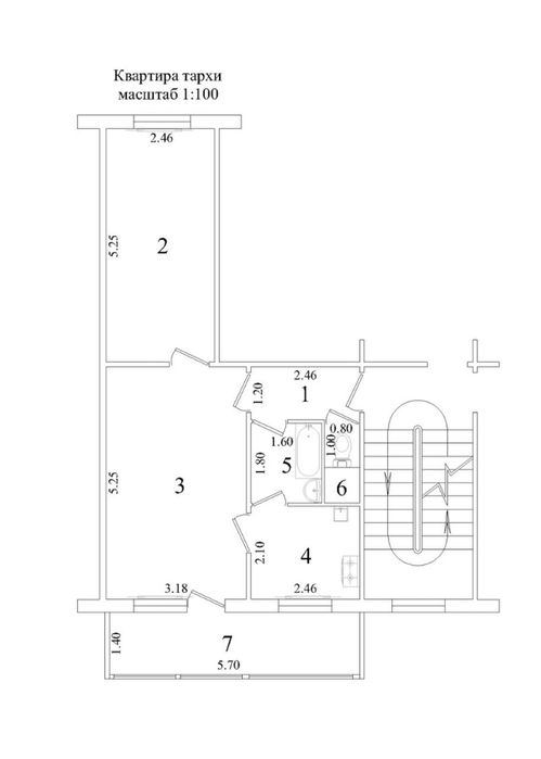 2-xonali kvartira, 52 m²