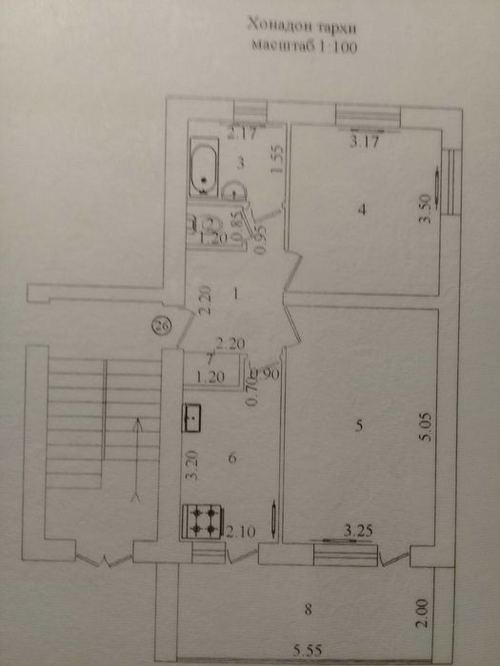 2-xonali kvartira, 60 m²