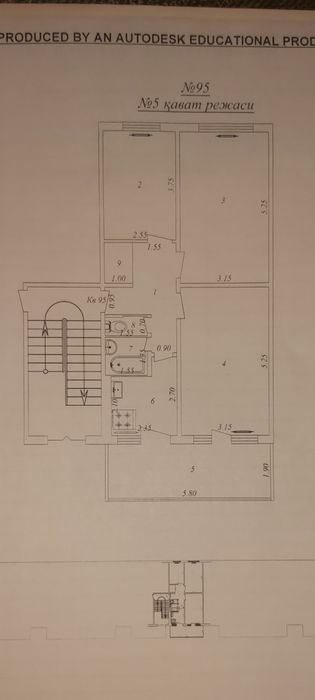 3-xonali kvartira, 69 m²