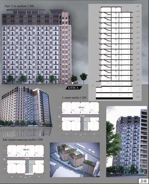 5-xonali kvartira, 240 m²
