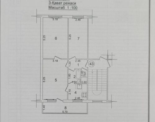 3-xonali kvartira, 66 m²