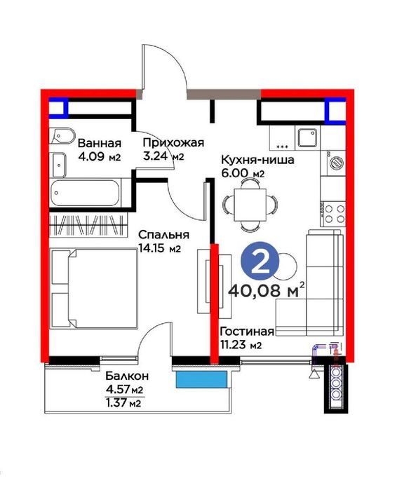 2-room apartment, 40 m², Tashkent, Yashnabad District, for sale