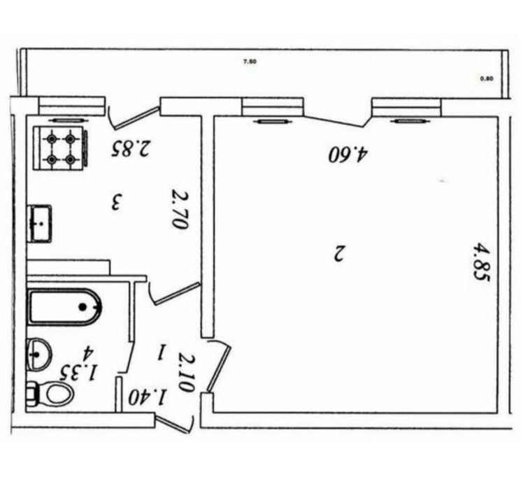 1-room apartment, 42 m², Tashkent, Yashnabad District, for sale