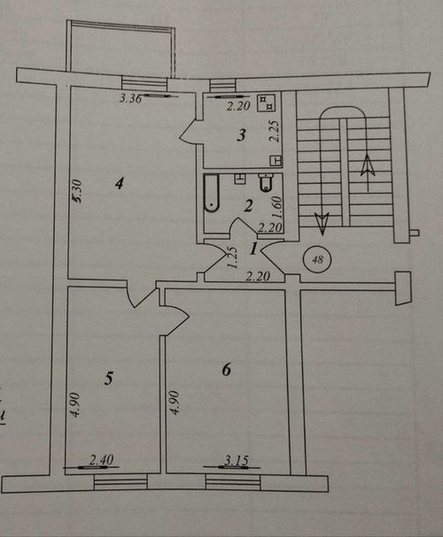 3-room apartment, 62 m²
