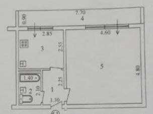 1-room apartment, 42 m²