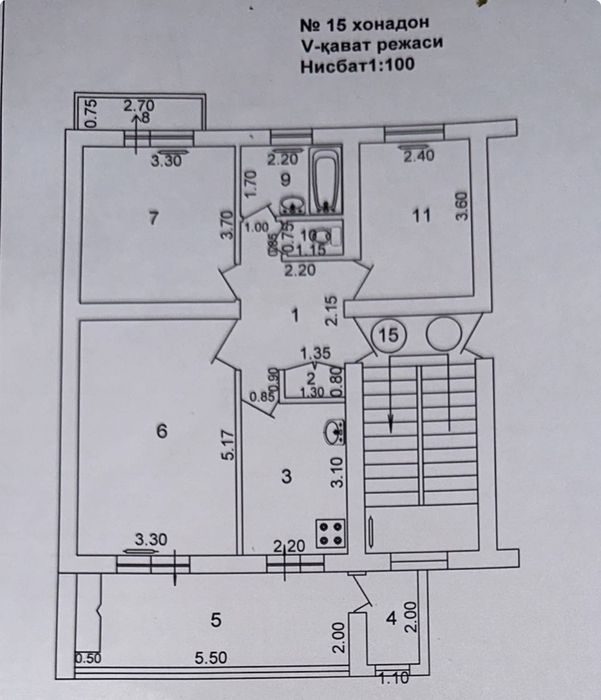 3-room apartment, 71 m², Tashkent, Yashnabad District, for sale