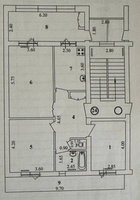 3-room apartment, 86 m²