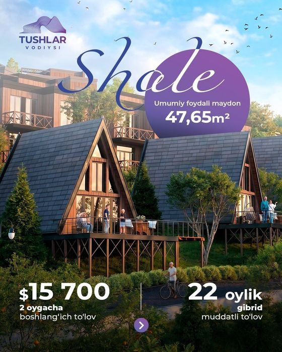2-комнатный дом, 47 м², Ташкент, Яшнабадский район, на продажу