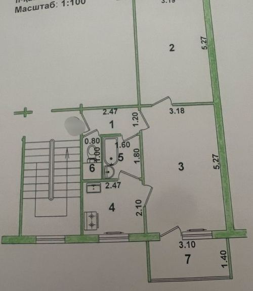 2-room apartment, 50 m²