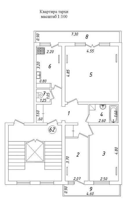 3-xonali kvartira, 71.04 m²