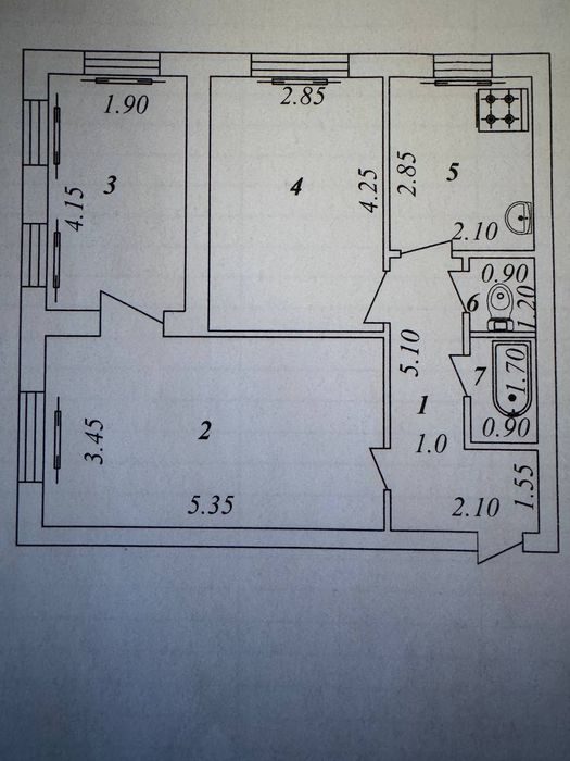 3-room apartment, 54 m², Tashkent, Shaykhantakhur District, for sale
