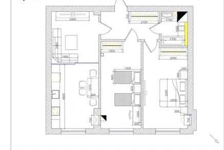 3-xonali kvartira, 80 m²