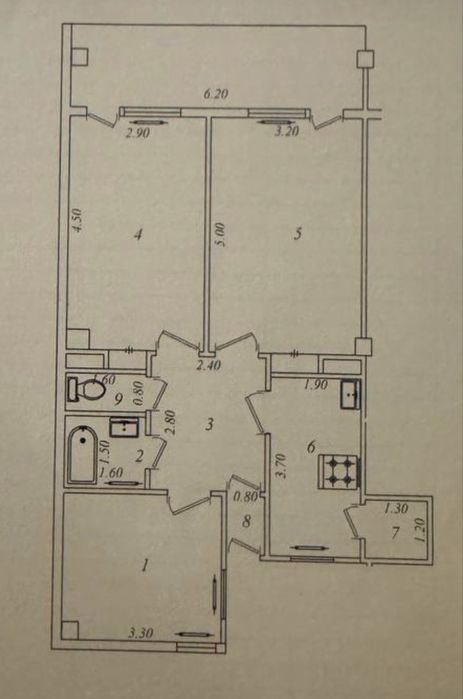 3-room apartment, 75 m²