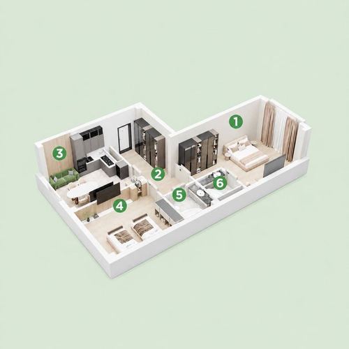 2-room apartment, 62 m²
