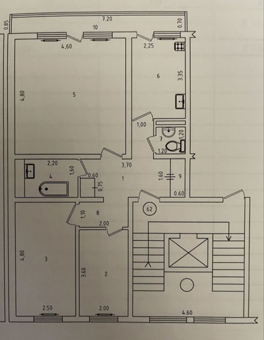 3-room apartment, 72 m², Tashkent, Yunusabad District, for sale