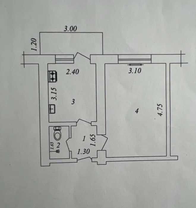 1-xonali kvartira, 28 m², Toshkent, Yunusobod tumani, sotuvga