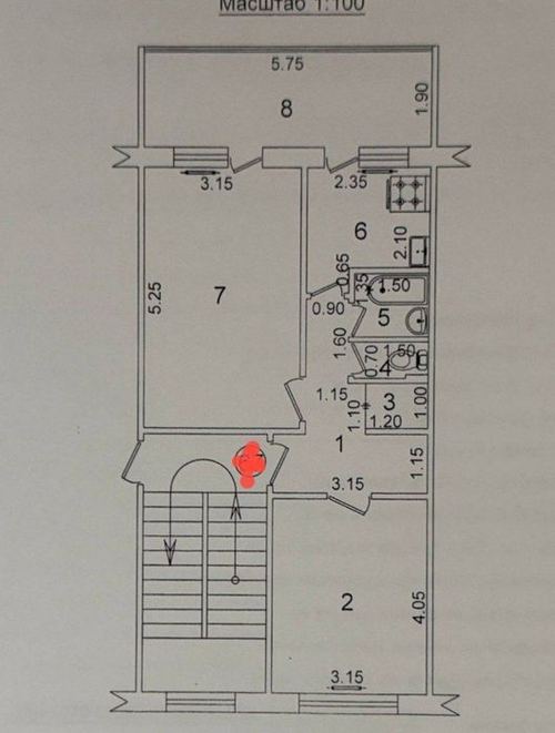 2-room apartment, 57 m²