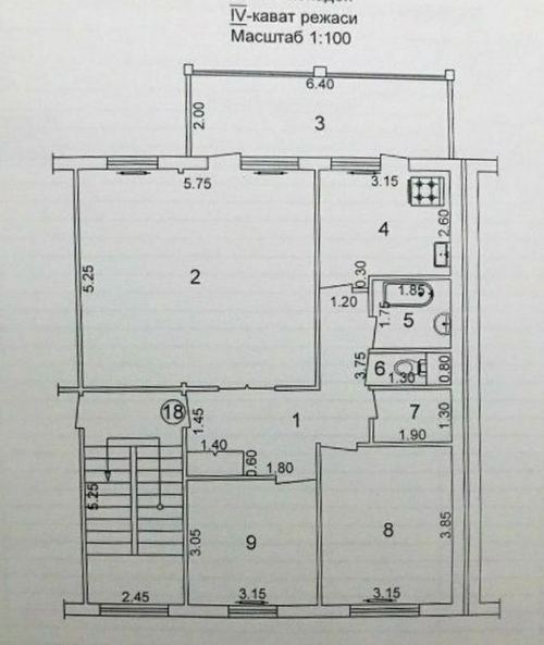 4-xonali kvartira, 91.99 m²